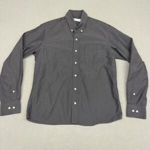 Peter Manning Shirt Mens 3 Gray Cotton Oxford Button Down Designer Preppy